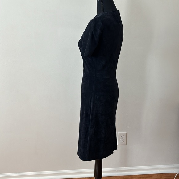 Prada Navy Suede A-Line Short Sleeve Dress Women’s size 40 or US 4 - Picture 5 of 15
